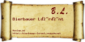 Bierbauer Lóránt névjegykártya