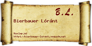 Bierbauer Lóránt névjegykártya