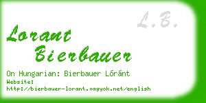 lorant bierbauer business card